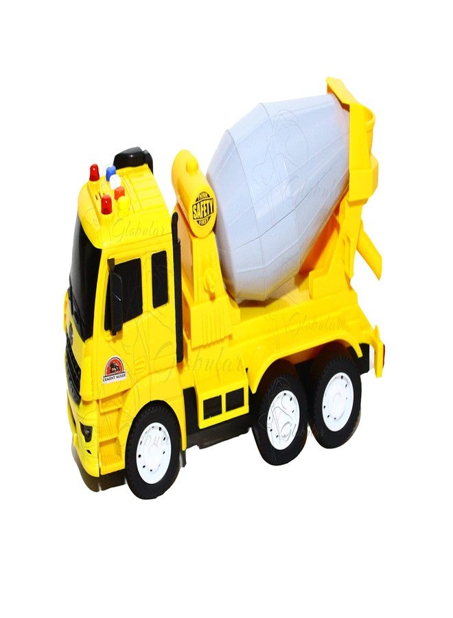 Globular Cement Mixture Truck Friction Powered Pull Back Plastic Moveble Trolly Vehicle Engineering Set Toys for Girls Boys Light and Sound +3 Year Best Gift Your Children - Image 2